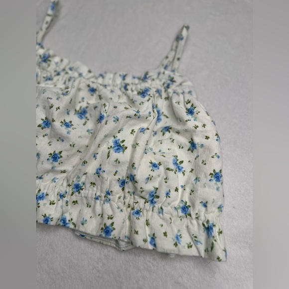 White Floral Cropped Tank Top Women’s Size XXL Wild Fable Target - Picture 9 of 11